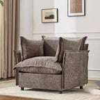 VINGLI Fauteuils d'appoint, Vert 34 Largeur Fauteuil de Lecture Surdimensionné Fauteuil Rembourré Tissu Chenille Doux Chaises de Salon Canapé