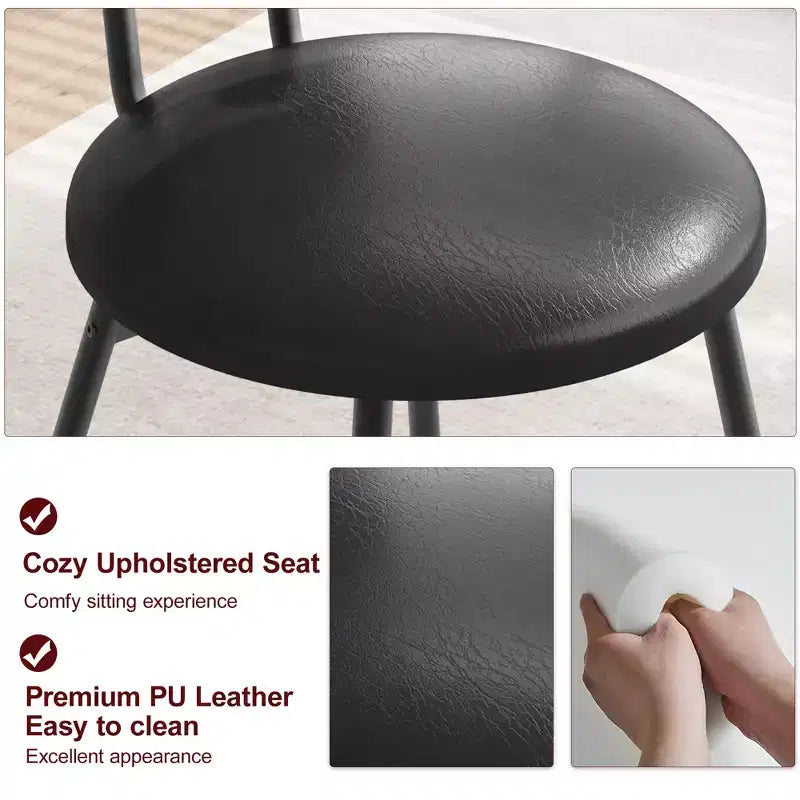 Chaises de salle à manger en rotin avec assise rembourrée épaisse et pieds en métal pour salon