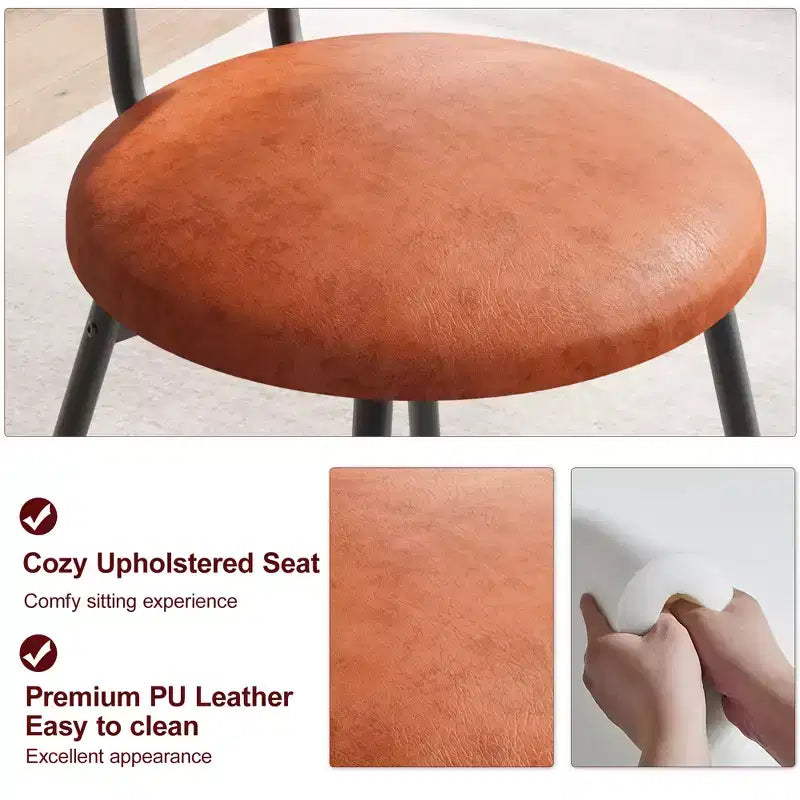 Chaises de salle à manger en rotin avec assise rembourrée épaisse et pieds en métal pour salon