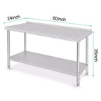 Garvee Table de travail commerciale 60 x 24, Table de préparation en acier inoxydable robuste pour cuisine, restaurant