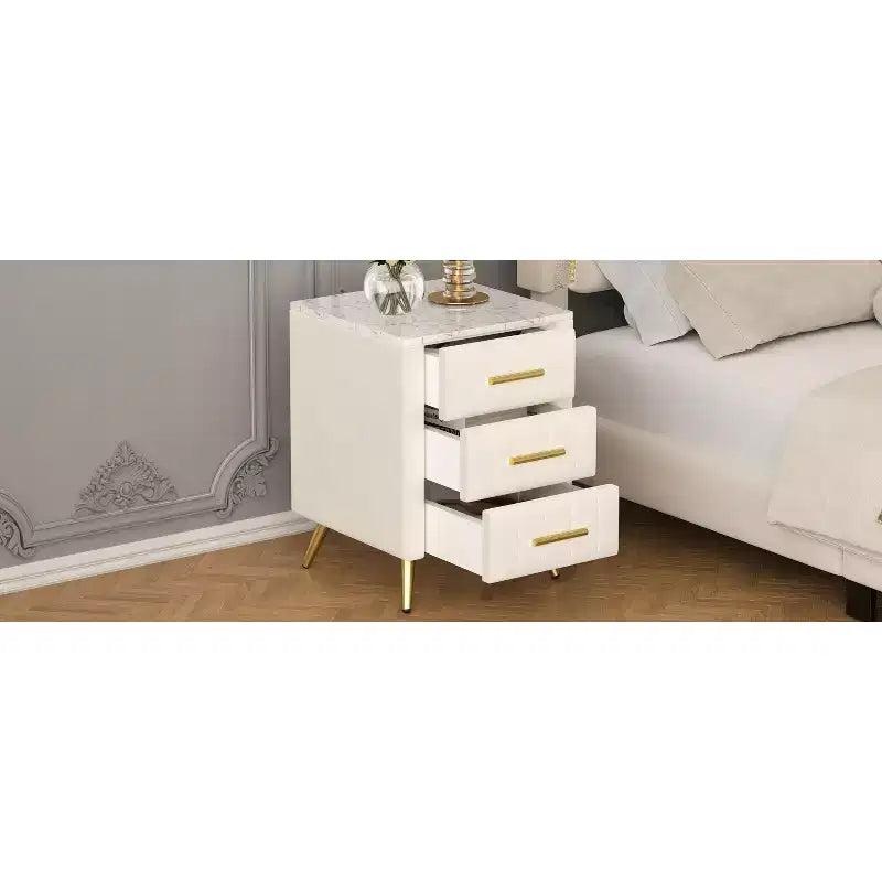 Table de chevet moderne, meuble à 3 tiroirs (N733P208520A)