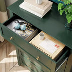 Commode 5 tiroirs pour chambre à coucher - Commode haute et moderne en bois avec tiroirs profonds et poignées en métal pour entrée ou couloir