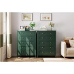 Commode 5 tiroirs pour chambre à coucher - Commode haute et moderne en bois avec tiroirs profonds et poignées en métal pour entrée ou couloir