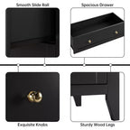 Commode 5 tiroirs pour chambre à coucher - Commode haute et moderne en bois avec tiroirs profonds et poignées en métal pour entrée ou couloir
