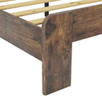 Lit plateforme double/grand lit/très grand lit avec tête de lit lumineuse à LED et 2 ports USB, lit plateforme en bois avec rangement