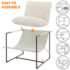 Siège de salon rembourré, cadre métallique ergonomique, coussin et dossier moelleux, pour salon, chambre à coucher