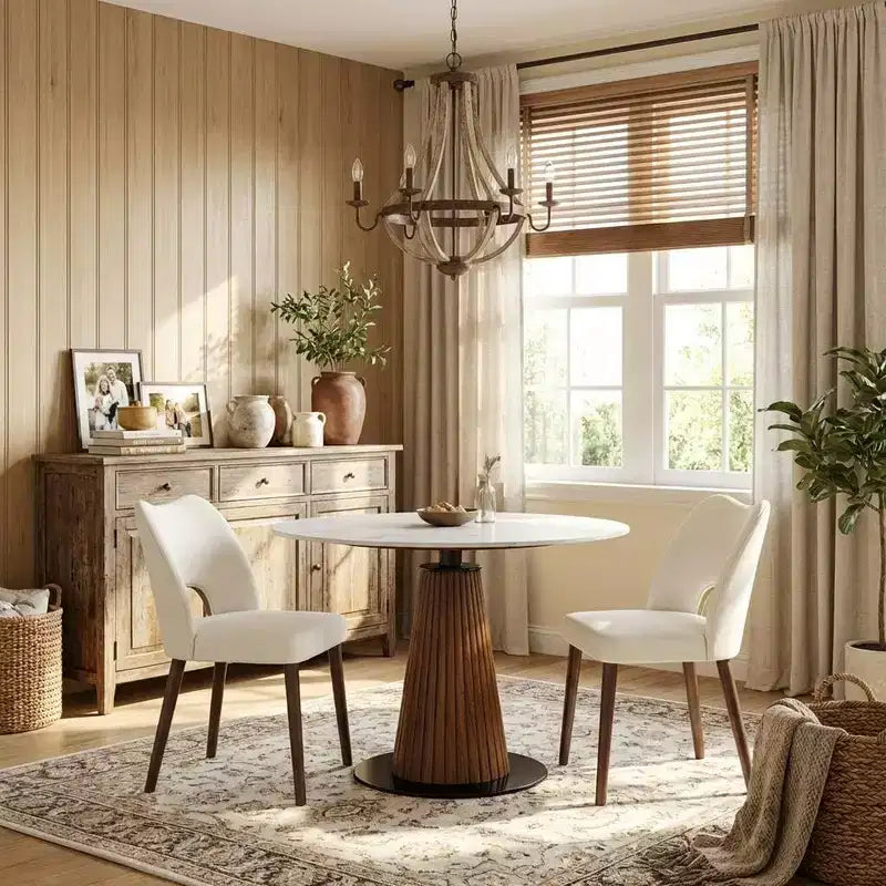 Lot de 2 chaises de salle à manger en bois, chaises de salle à manger modernes rembourrées en tissu, chaises de cuisine à dossier creux avec patins réglables