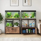 Meuble aquarium robuste pour cuves de 150-190 litres – Armoire métal et bois, supporte 300 kg, rangement pour accessoires de poisson, organisateur élégant pour la maison