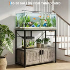 Meuble aquarium robuste pour cuves de 150-190 litres – Armoire métal et bois, supporte 300 kg, rangement pour accessoires de poisson, organisateur élégant pour la maison