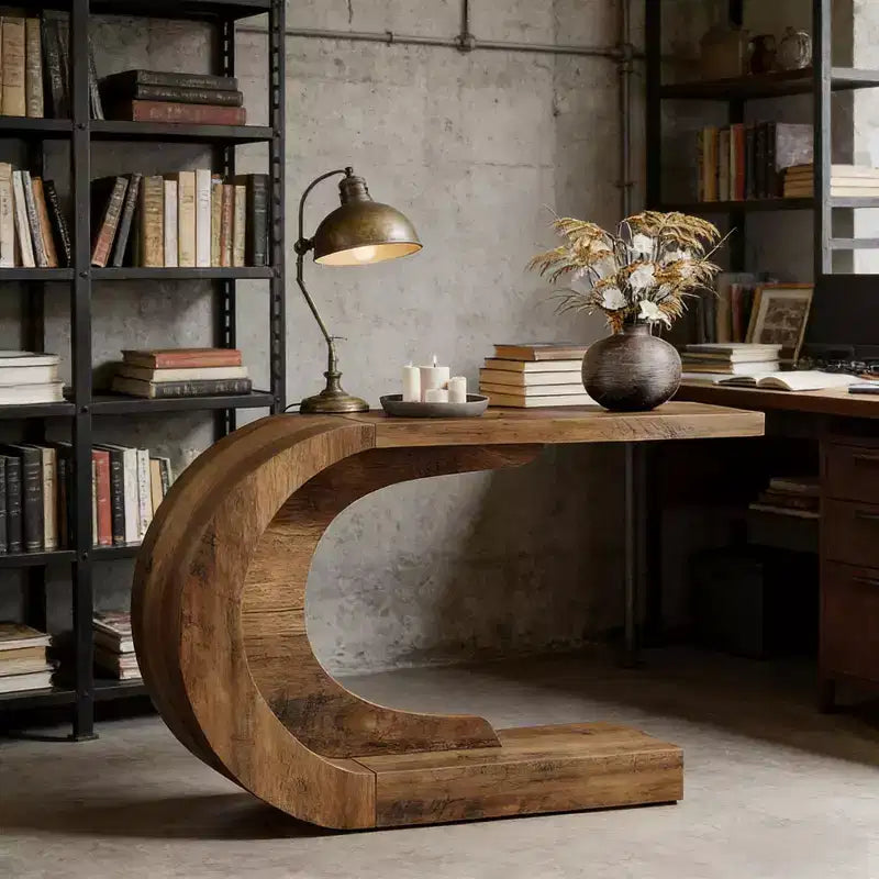 Console en bois contemporaine en forme de C GDFStudio Marne