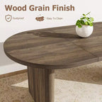 Grande table à manger ovale pour 6-8 personnes, table de cuisine de style ferme avec base en bois épaisse et robuste, table de salle à manger pour cuisine, salon, bureau