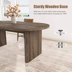 Grande table à manger ovale pour 6-8 personnes, table de cuisine de style ferme avec base en bois épaisse et robuste, table de salle à manger pour cuisine, salon, bureau