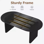 Grande table à manger ovale pour 6-8 personnes, table de cuisine de style ferme avec base en bois épaisse et robuste, table de salle à manger pour cuisine, salon, bureau