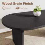 Grande table à manger ovale pour 6-8 personnes, table de cuisine de style ferme avec base en bois épaisse et robuste, table de salle à manger pour cuisine, salon, bureau