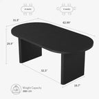 Grande table à manger ovale pour 6-8 personnes, table de cuisine de style ferme avec base en bois épaisse et robuste, table de salle à manger pour cuisine, salon, bureau