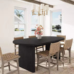 Grande table à manger ovale pour 6-8 personnes, table de cuisine de style ferme avec base en bois épaisse et robuste, table de salle à manger pour cuisine, salon, bureau