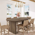 Large Oval Dining Table for 6-8 People,Farmhouse Kitchen Table with Thick Sturdy Wooden Base, Dining Room Table for Kitchen Living Room Office