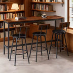 Ensemble de bar 4 pièces Ashford GDFStudio en similicuir et métal, style industriel