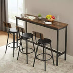 Ensemble de bar 4 pièces Ashford GDFStudio en similicuir et métal, style industriel