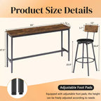 Ensemble de bar 4 pièces Ashford GDFStudio en similicuir et métal, style industriel