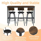 Ensemble de bar 4 pièces Ashford GDFStudio en similicuir et métal, style industriel