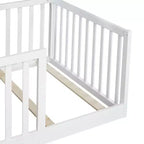 Lit et sommier Whisen Twin Floor avec barrières hautes, 6 lattes incluses, garde-corps de sécurité, sans porte