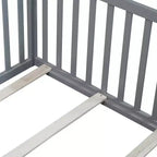 Lit et sommier Whisen Twin Floor avec barrières hautes, 6 lattes incluses, garde-corps de sécurité, sans porte