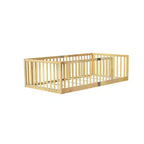 Lit et sommier Whisen Twin Floor avec barrières hautes, 6 lattes incluses, garde-corps de sécurité, sans porte