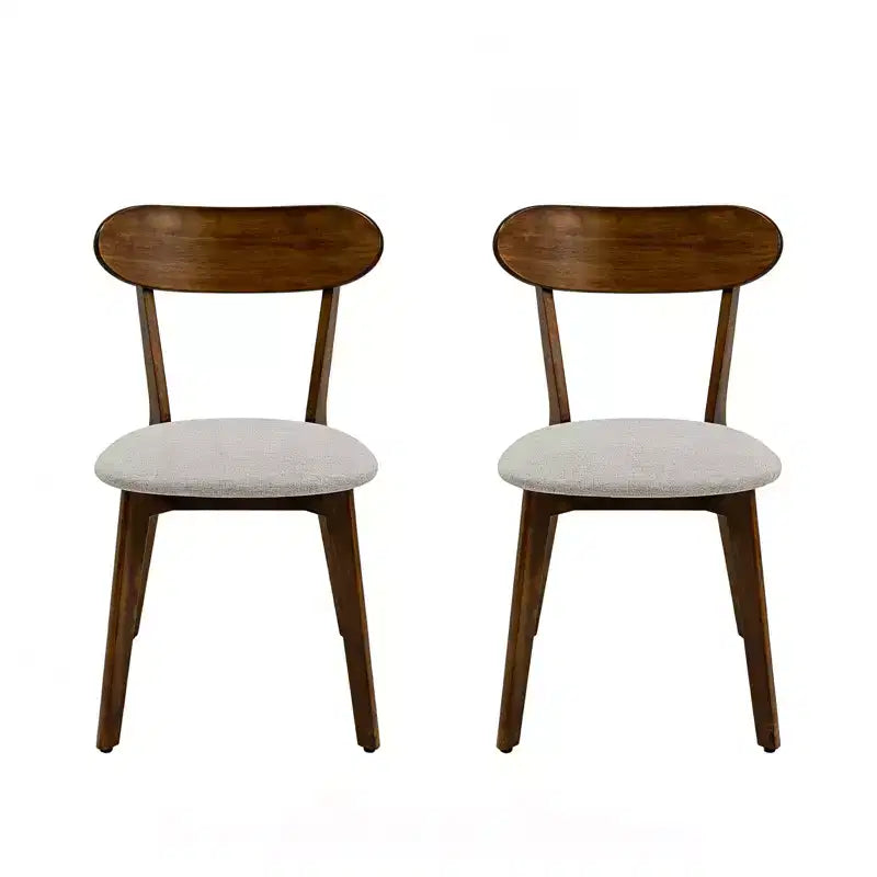 Chaises de salle à manger rembourrées GDFStudio Kelcey en bois massif de style Mid-Century (Lot de 2)
