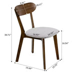 Chaises de salle à manger rembourrées GDFStudio Kelcey en bois massif de style Mid-Century (Lot de 2)