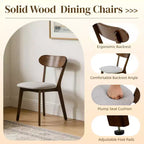 Chaises de salle à manger rembourrées GDFStudio Kelcey en bois massif de style Mid-Century (Lot de 2)
