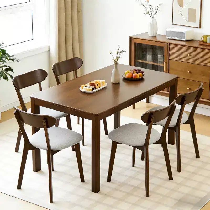 Chaises de salle à manger rembourrées GDFStudio Kelcey en bois massif de style Mid-Century (Lot de 2)