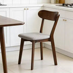 Chaises de salle à manger rembourrées GDFStudio Kelcey en bois massif de style Mid-Century (Lot de 2)