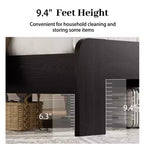 Lit plateforme double/grand lit/très grand lit avec tête de lit de rangement à LED, cadre de lit plateforme en bois avec 2 ports USB, grand espace de rangement sous le lit