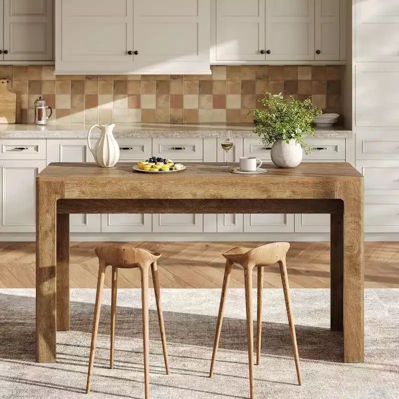 Table de bar Lantine en bois 63, table de pub rectangulaire hauteur comptoir pour 4-6 personnes, unité de bar moderne pour cuisine, bistro, balcon