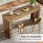 Table de bar Lantine en bois 63, table de pub rectangulaire hauteur comptoir pour 4-6 personnes, unité de bar moderne pour cuisine, bistro, balcon