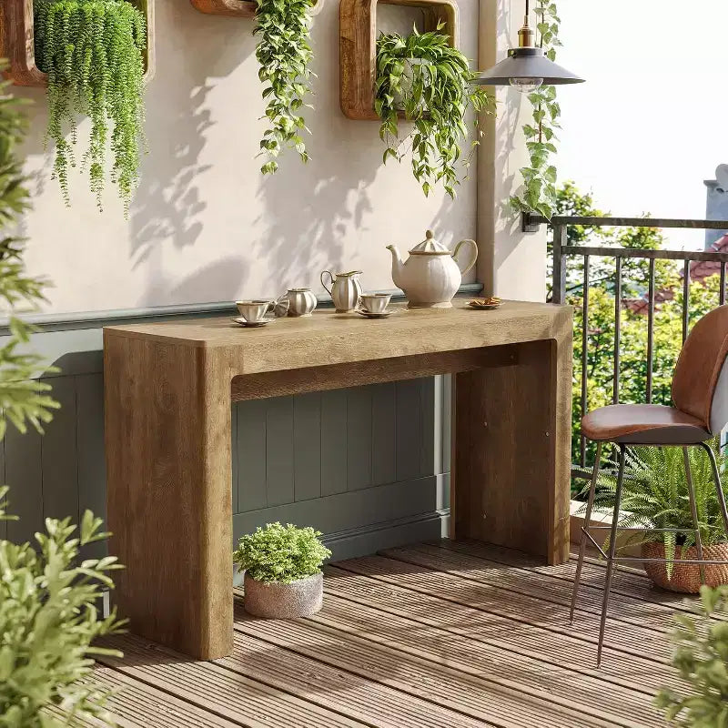 Table de bar Lantine en bois 63, table de pub rectangulaire hauteur comptoir pour 4-6 personnes, unité de bar moderne pour cuisine, bistro, balcon