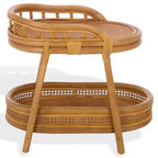 Shayleen Rattan Pole 2 Shelf Accent Table - CWK3023 - Natural - Safavieh Couture