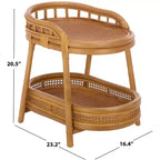 Table d'appoint à 2 étagères en rotin Shayleen - CWK3023 - Naturel - Safavieh Couture