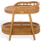 Table d'appoint à 2 étagères en rotin Shayleen - CWK3023 - Naturel - Safavieh Couture