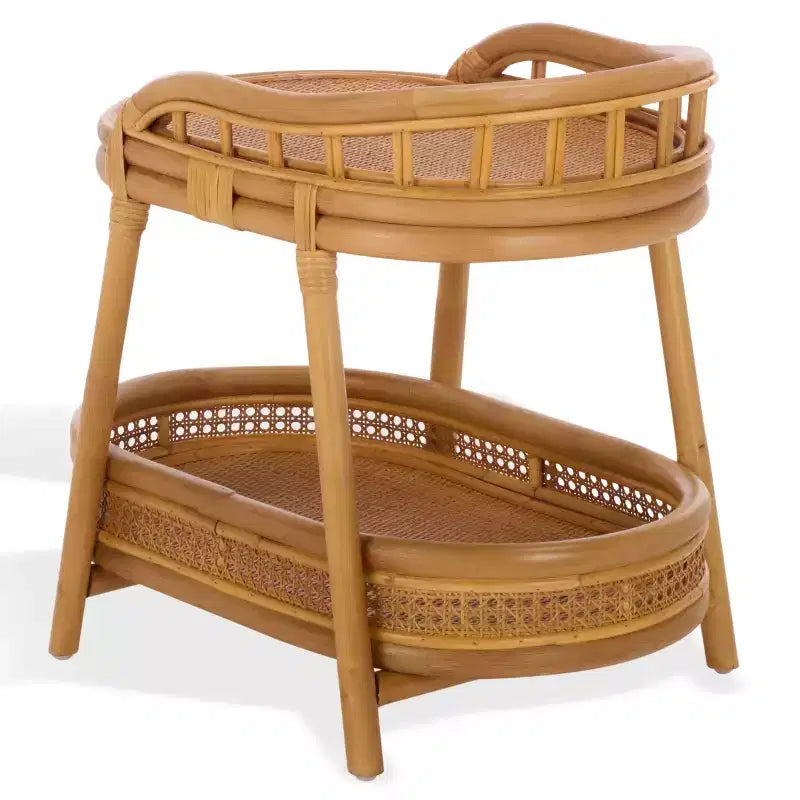 Table d'appoint à 2 étagères en rotin Shayleen - CWK3023 - Naturel - Safavieh Couture