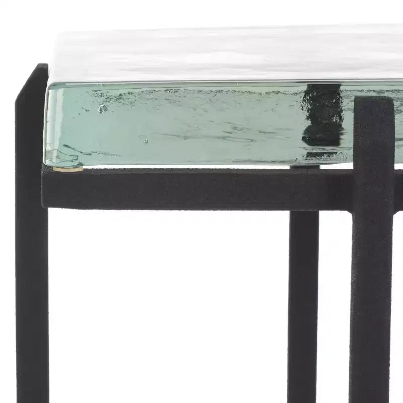 Table d'appoint en verre coulé Giabelle - SFV7905 - Noir/Transparent - Safavieh Couture