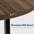 Table à manger ronde industrielle de 47 pouces pour 4-6 personnes, table de cuisine peu encombrante en bois avec cadre en métal, table à manger moderne rustique, sans chaises