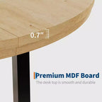 Table à manger ronde industrielle de 47 pouces pour 4-6 personnes, table de cuisine peu encombrante en bois avec cadre en métal, table à manger moderne rustique, sans chaises