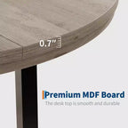 Table à manger ronde industrielle de 47 pouces pour 4-6 personnes, table de cuisine peu encombrante en bois avec cadre en métal, table à manger moderne rustique, sans chaises