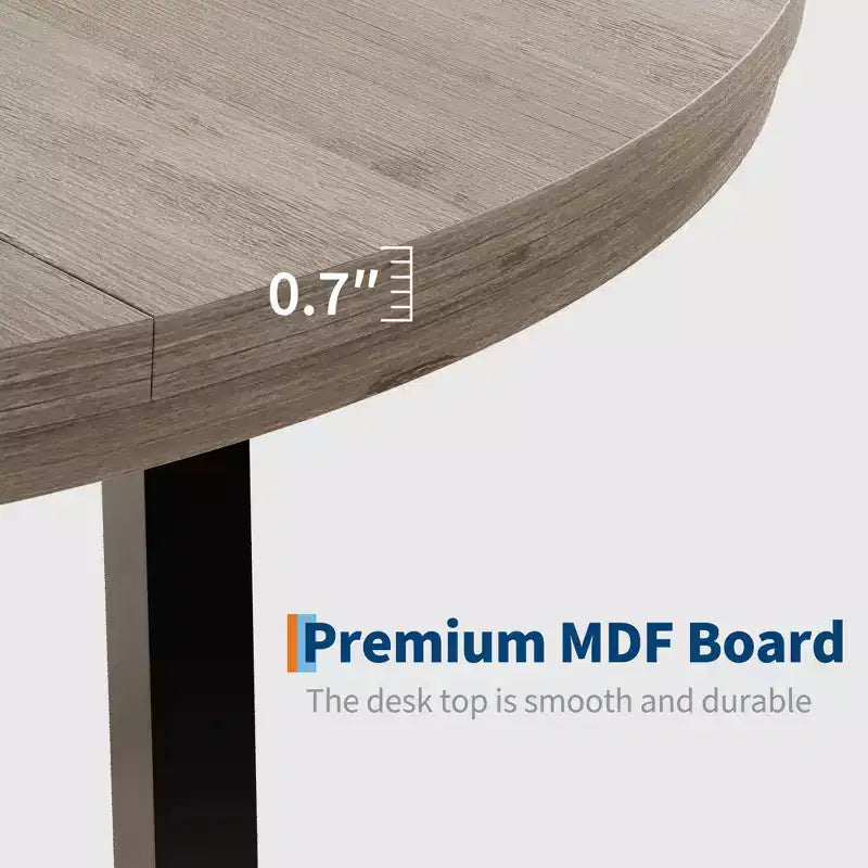 Table à manger ronde industrielle de 47 pouces pour 4-6 personnes, table de cuisine peu encombrante en bois avec cadre en métal, table à manger moderne rustique, sans chaises
