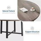 Table à manger ronde industrielle de 47 pouces pour 4-6 personnes, table de cuisine peu encombrante en bois avec cadre en métal, table à manger moderne rustique, sans chaises