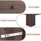 Commode en bois à 5 tiroirs avec tiroirs profonds, armoire d'entrée robuste avec poignées rondes pour chambre à coucher, salon, bureau