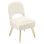 Chaise de coiffeuse Furniliving avec rangement, Chaise de maquillage avec rangement et dossier pliable