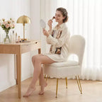 Chaise de coiffeuse Furniliving avec rangement, Chaise de maquillage avec rangement et dossier pliable
